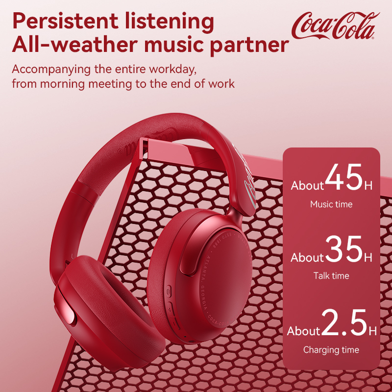 Coca‑Cola T-68Lite Co‑branded  - đánh giá và giá Anc Wireless Over Ear Headphones