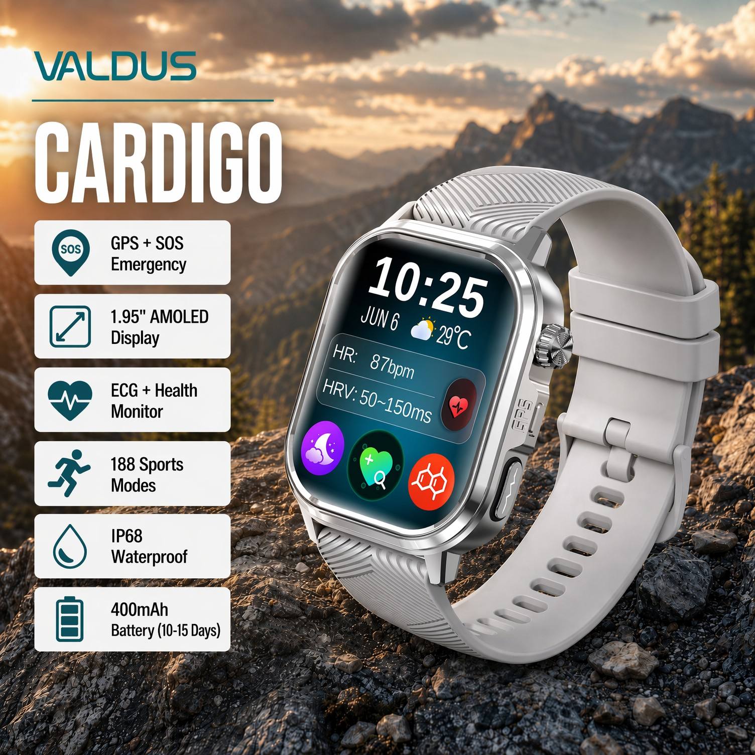 VALDUS CARDIGO Men Women ECG H - đánh giá và giá Smartwatches